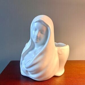 Vintage Haeger Matte White Mother and Child Planter